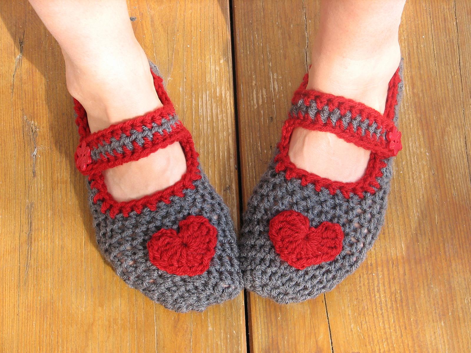 Mary Jane crochet slippers
