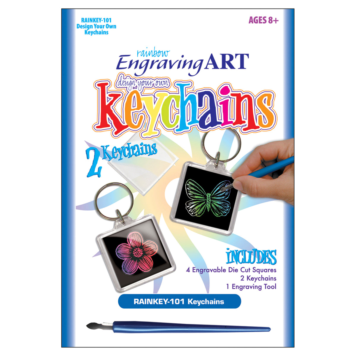 Royal Brush Rainbow Foil Engraving Art Keychains - 422175