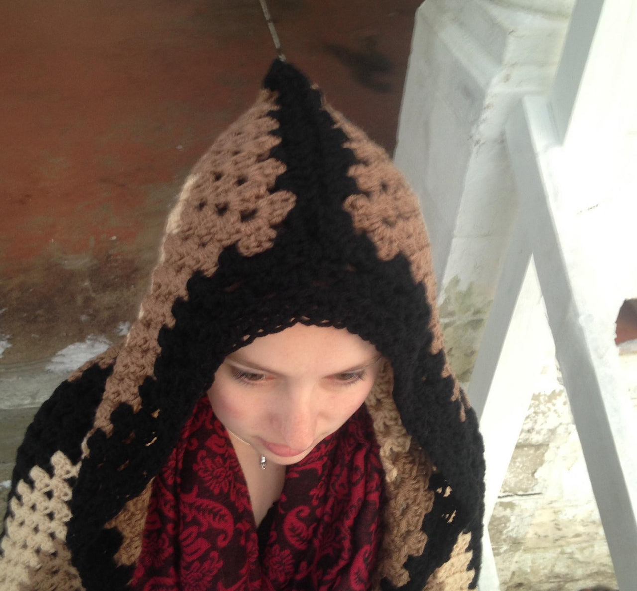 Granny Square Hooded Afghan