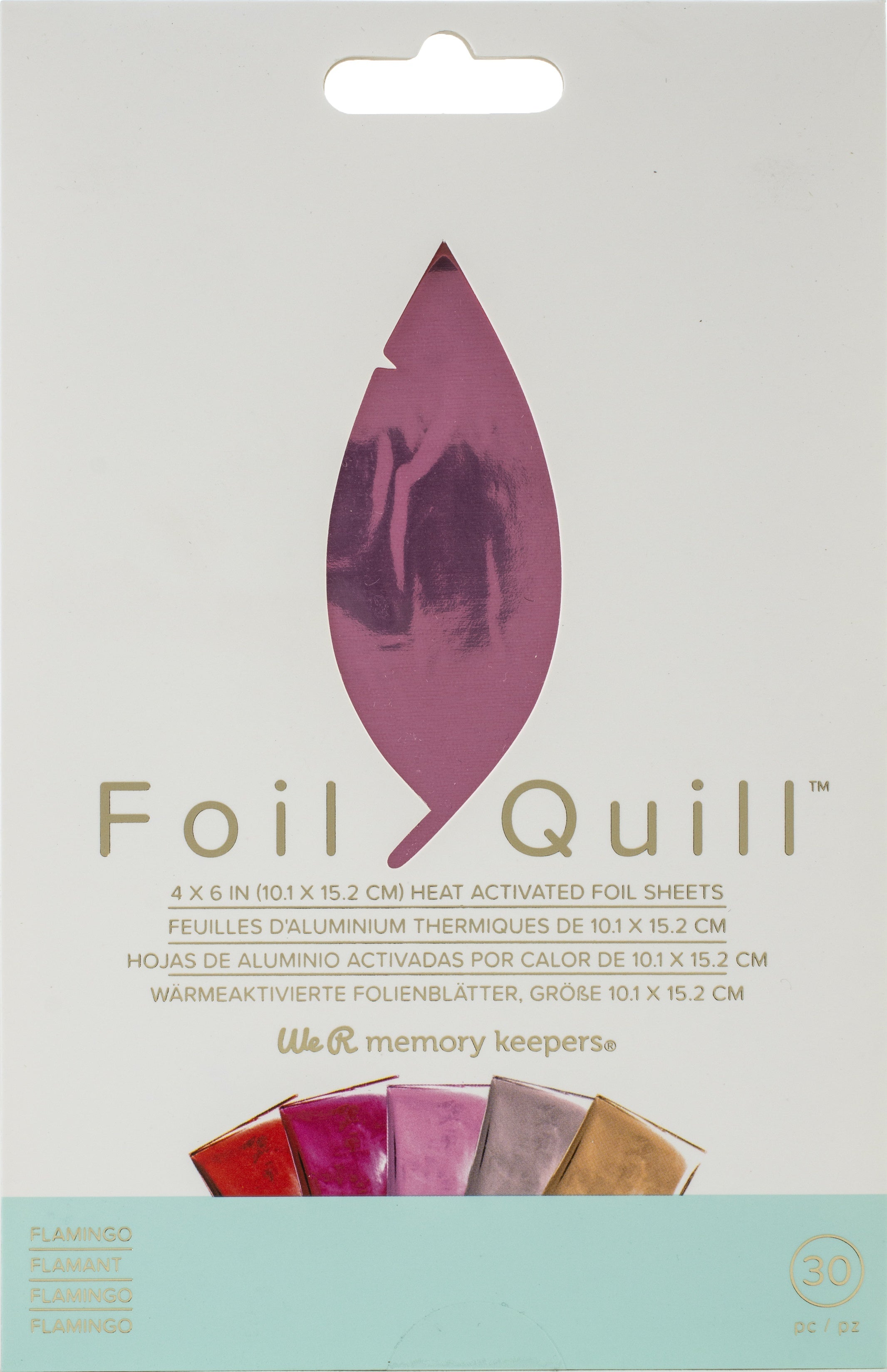 We R Memory Keepers Foil Quill Foil Sheets 4"X6" 30/Pkg - Flamingo