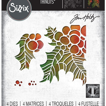 Sizzix Thinlits Dies By Tim Holtz 4/Pkg - Holly Pieces