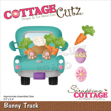 CottageCutz Dies - Bunny Truck 2.5"X2.4"