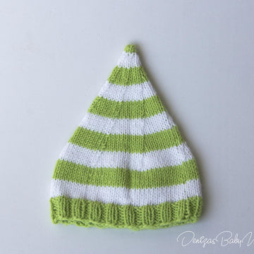 Striped romper and pixie hat