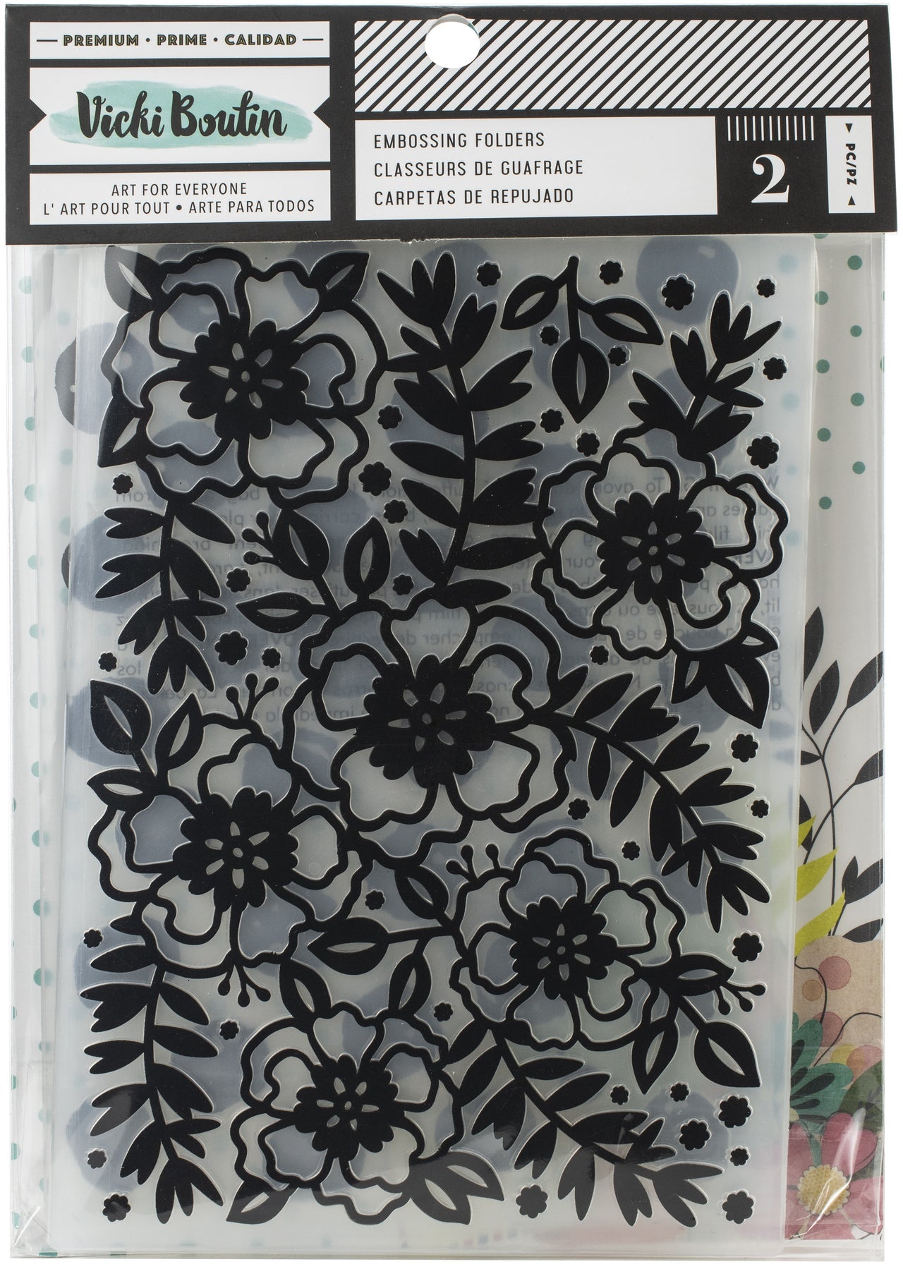 American Crafts Vicki Boutin Mixed Media Embossing Folders 6"X8.5" 2/Pkg - Let's Wander