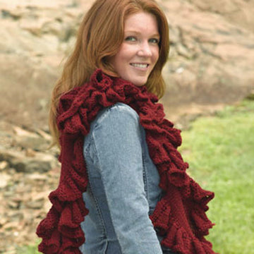 231 Ruffled Scarf in the Round - Knitting Pattern for Women in Valley Yarns Deerfield