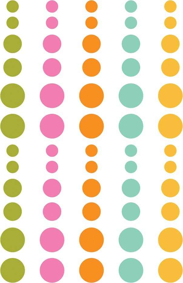 Simple Stories Best Year Ever Enamel Dots Embellishments 60/Pkg - 619671