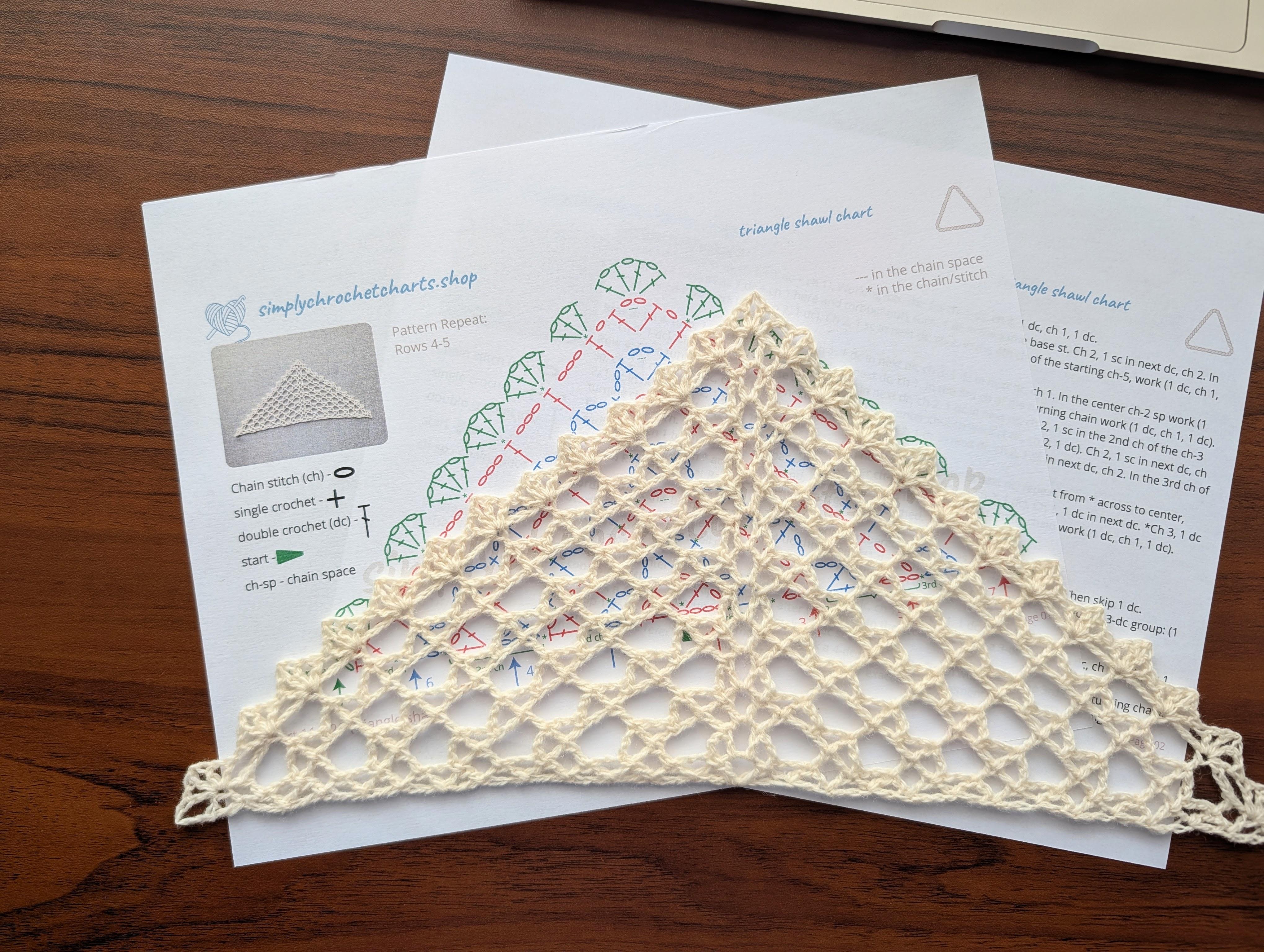 Lace Mesh Crochet Triangle Neck Scarf #116