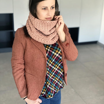 Rosamund polka dot knit cowl