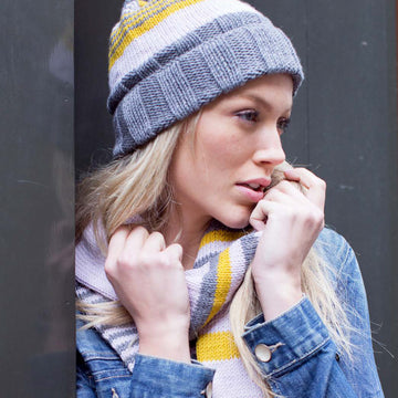 "Linn Scarf & Hat" - Hat Knitting Pattern For Women in MillaMia Naturally Soft Aran