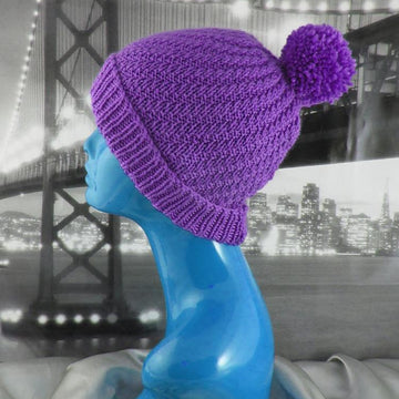 Swirl Bobble Beanie Hat Circular