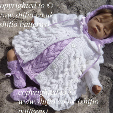 Knitting Pattern baby dress & jacket UK & USA Terms #138