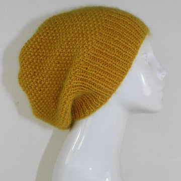 Fluffy Moss Stitch Slouch Hat