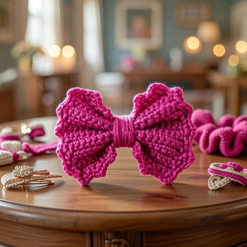 A Pink Bow🎀 Crochet Bow Pattern – Instant PDF Download + Video & Photo Tutorial