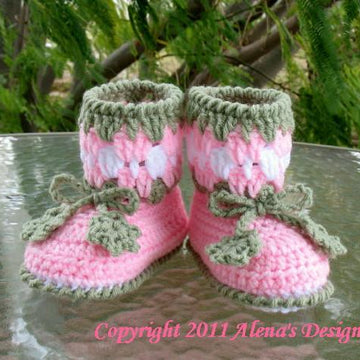 Crochet Blossom Toddler Booties