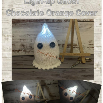 Light-up Ghost Chocolate Orange Cover Knitting Pattern