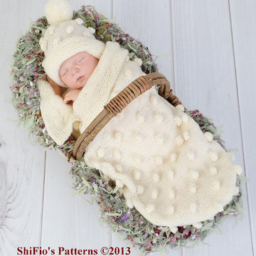 Bobble Cocoon Baby Knitting Pattern #128