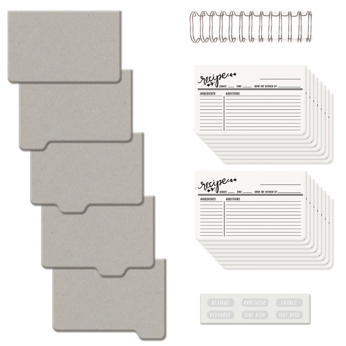 We R Memory Keepers Cinch Recipe Book Kit 6"X7" - Covers, Pages & Wire