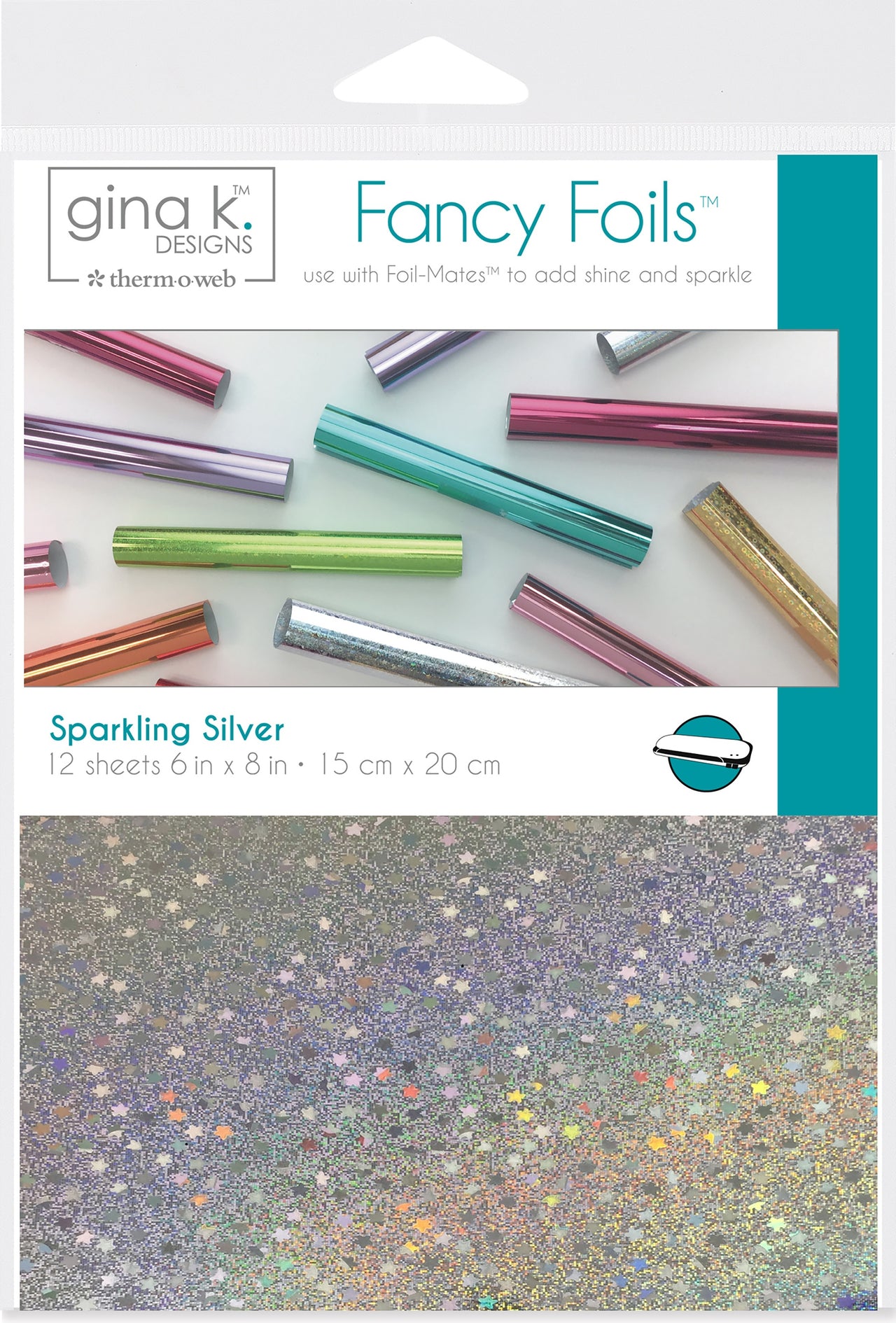 Therm O Web Gina K Designs Fancy Foil 6"X8" 12/Pkg - Sparkling Silver