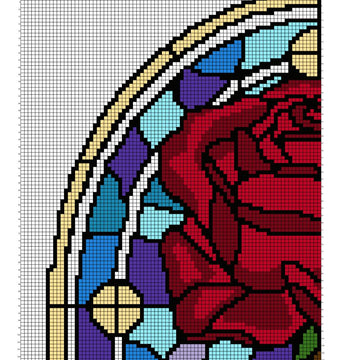 Stained Glass Rose Graphghan Crochet Pattern