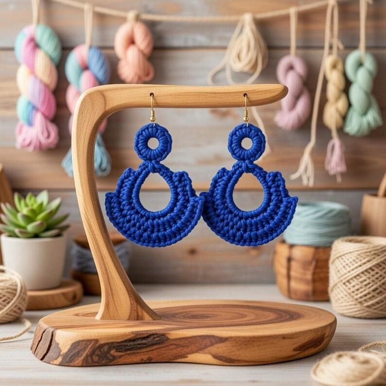 Crochet Teardrop Earrings Pattern – Jewelry PDF + Video Tutorial