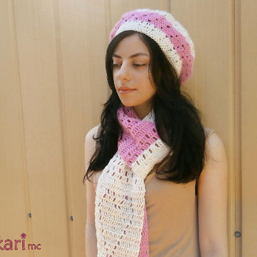 Heart Scarf with fringes in 2 colors_ L06