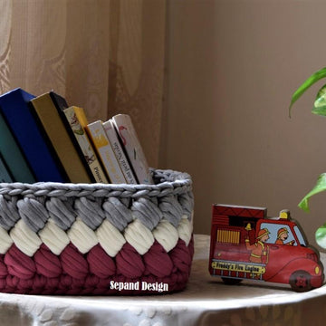 Zpagetti (t-shirt) yarn basket- Puffy square