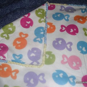 Fleece Blanket with Crochet Edging