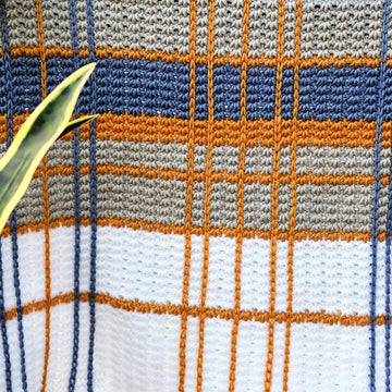 Plaid Tunisian Crochet Afghan