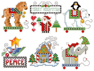 Checkered Ornaments Set 4 PDF