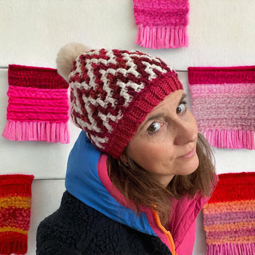 Chunky Mosaic Bobble Hat