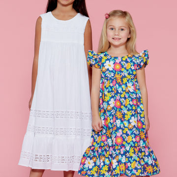McCall's Children's/Girls' Sleeveless and Ruffle Sleeve Empire-Waist Dresses M7558 - Sewing Pattern