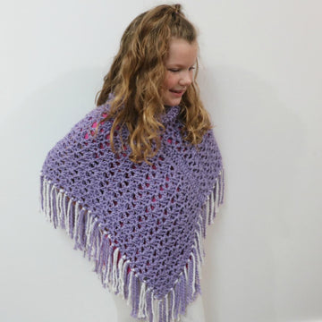 Bulky & Quick Lace Fringe Poncho
