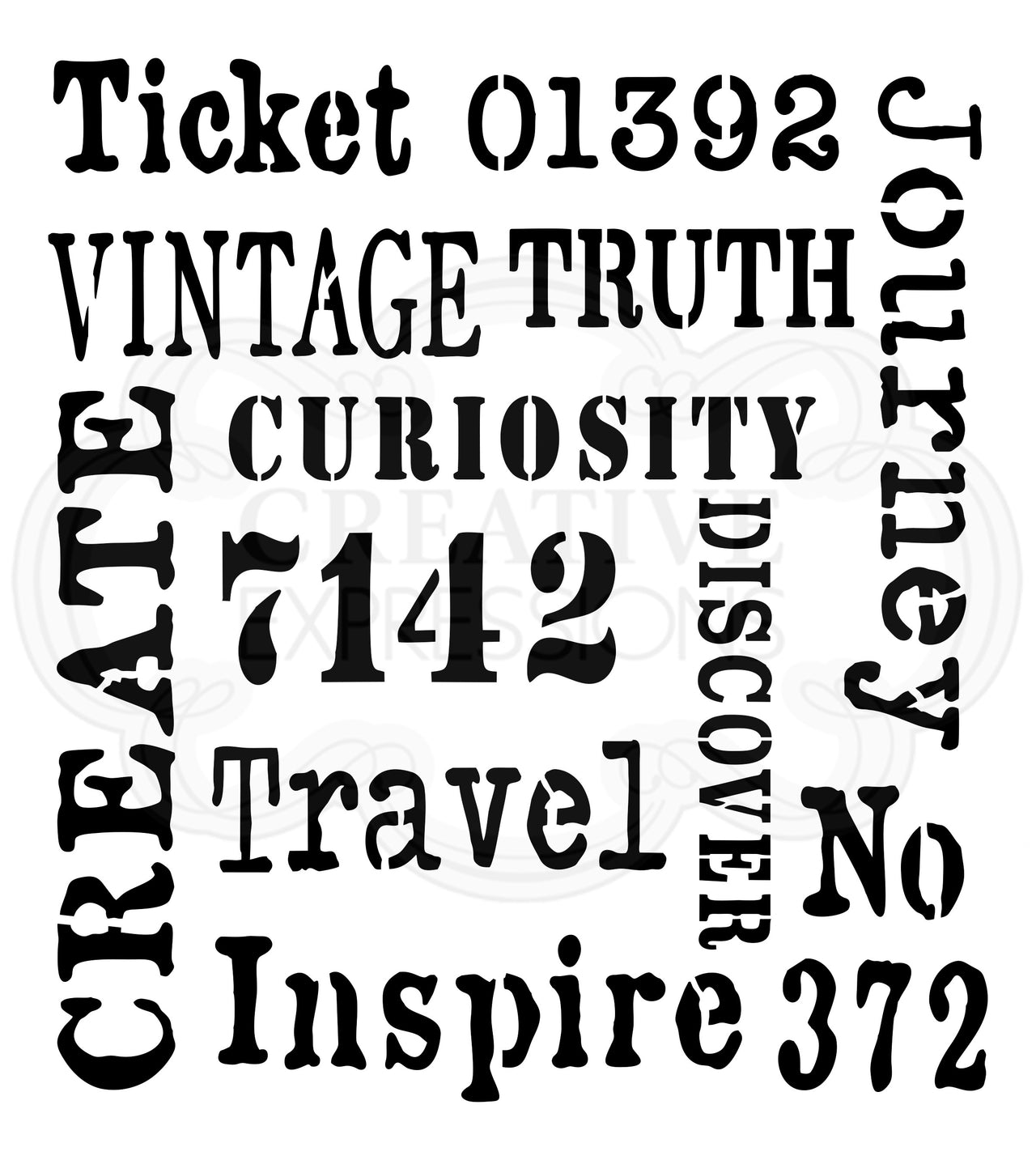 Creative Expressions 7"X7" Stencil By Andy Skinner - Inspire