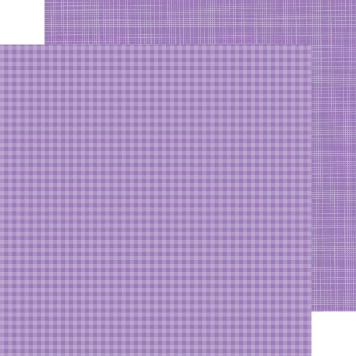 Doodlebug Petite Prints Gingham/Linen Cardstock 12"X12" 25/Pkg - Orchid
