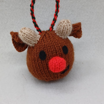 PDF Christmas Bauble DK Knitting Pattern EASY Hanging Ornament Decoration 4designs Charity knit Christmas Eve Box Robin Elf Reindeer festive