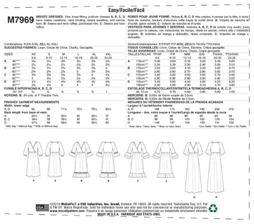 McCall's Misses' Dresses M7969 - Sewing Pattern