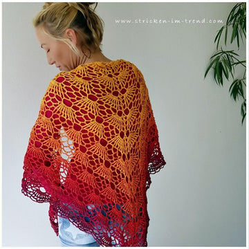 Crochet Pattern Triangle Shawl BioTronik #3 | Textured Crochet Shawl | Modern Geometric Wrap PDF
