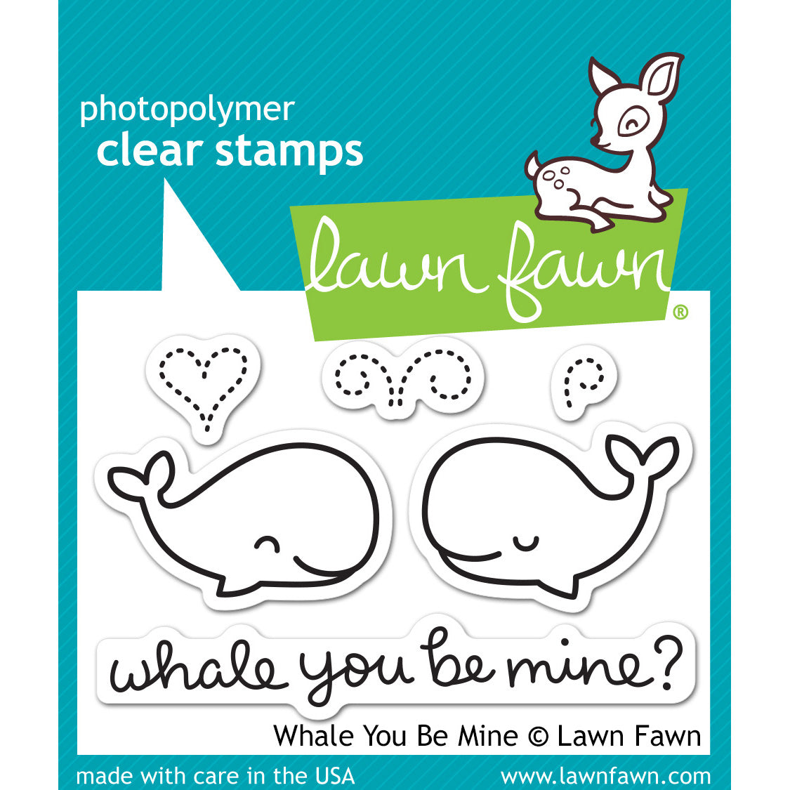 Lawn Fawn Clear Stamps 3"X2" - Whale You Be Mine