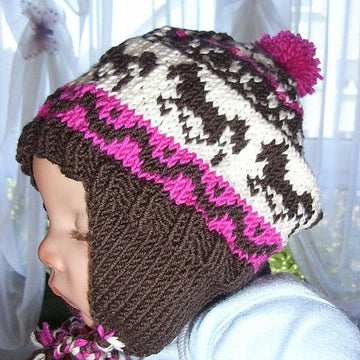 Mom & baby love horses beanie set