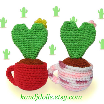 Amigurumi Heart Cactus - Crochet Pattern
