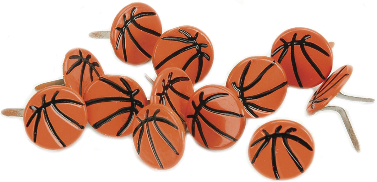 Eyelet Outlet Shape Brads 12/Pkg - Basketballs