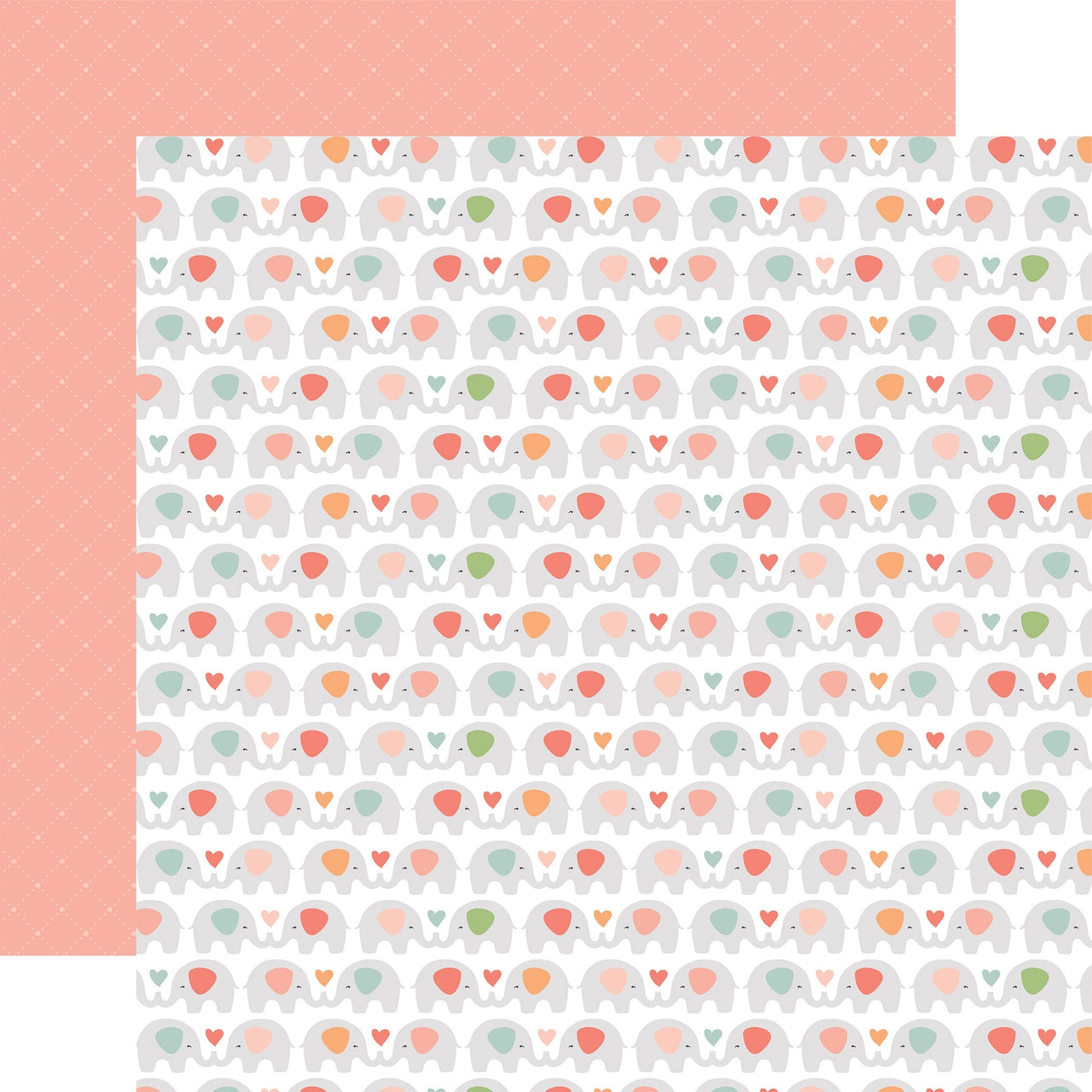 Echo Park Paper Baby Girl Double-Sided Cardstock 12"X12" 25/Pkg - Sweet Elephants