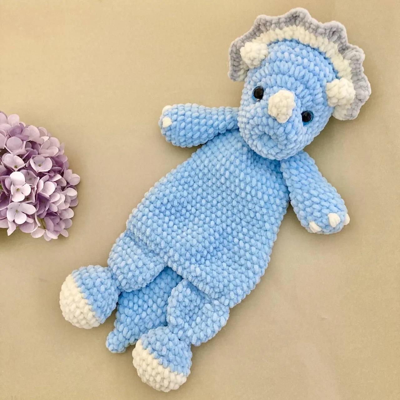 Sweetiesaur Triceratops Lovey Crochet Pattern
