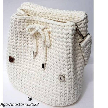 Bag and backpack with roses crochet Irish lace