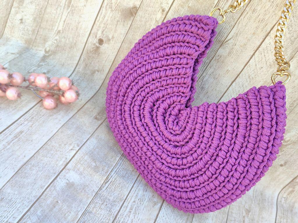 Textured Half Moon Crescent Bag