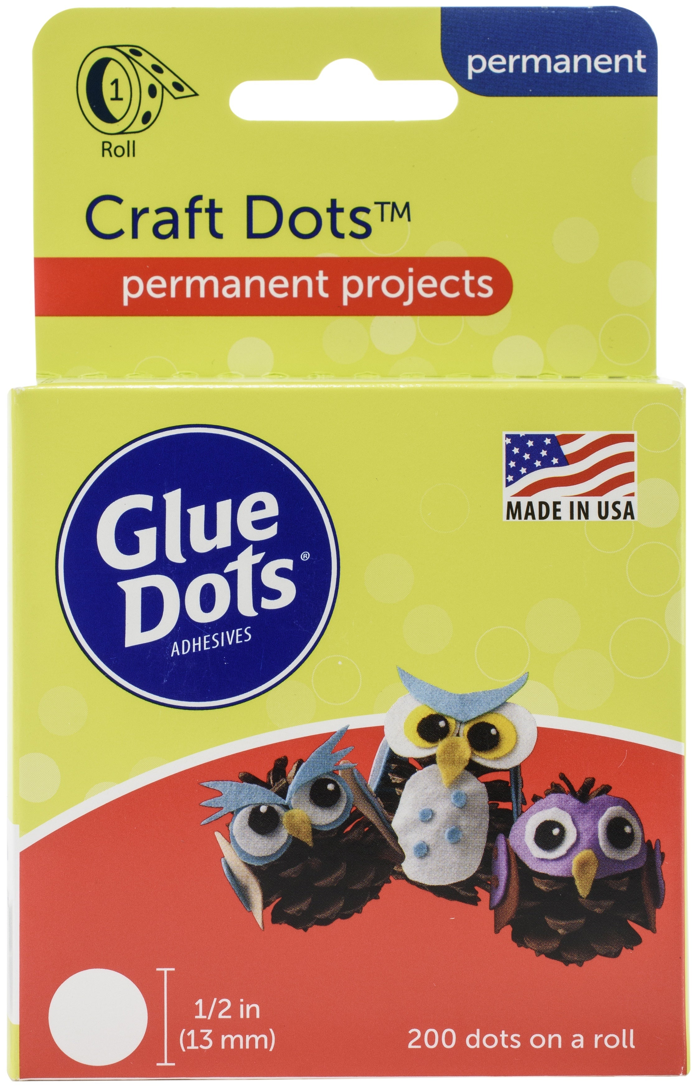Glue Dots .5" Craft Dot Roll - 200 Clear Dots