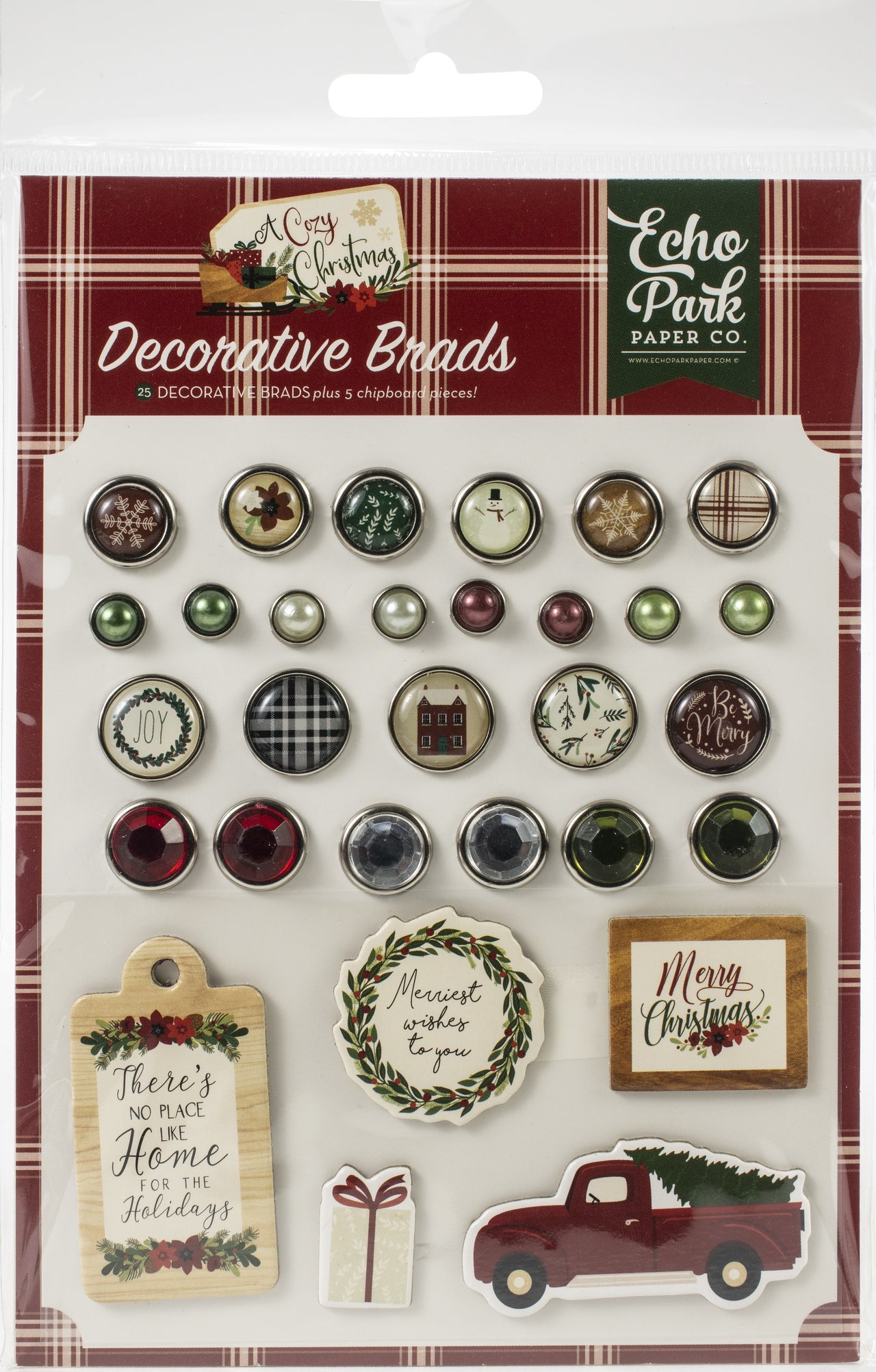 Echo Park Paper Echo Park Decorative Brads - A Cozy Christmas