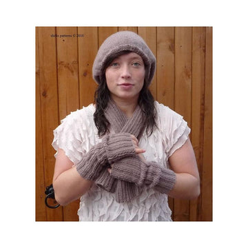 Hat, Wrist Warmers & Scarf Knitting Pattern#155