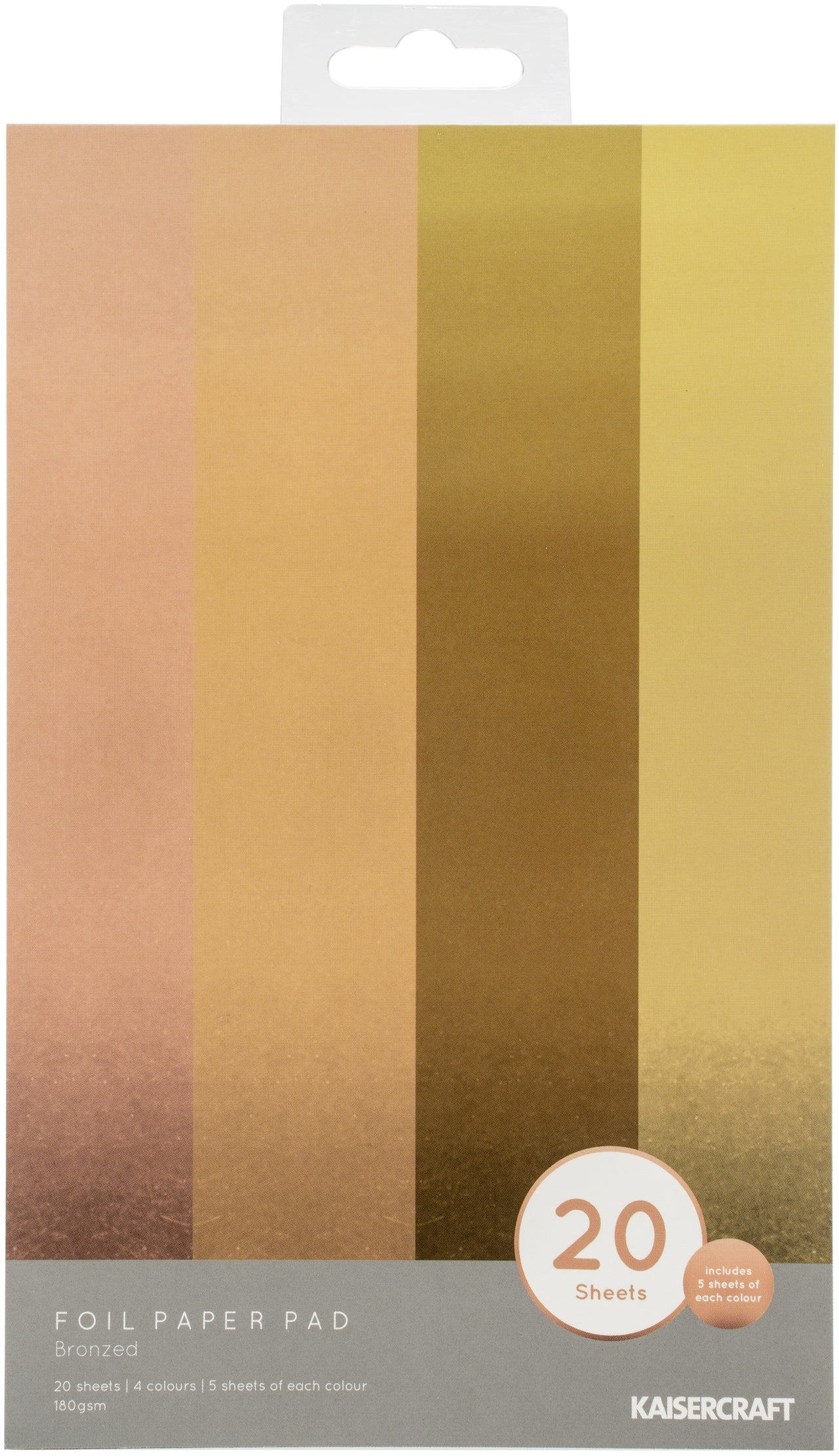 Kaisercraft Foil Cardstock 5"X8" 20/Pkg - Bronzed