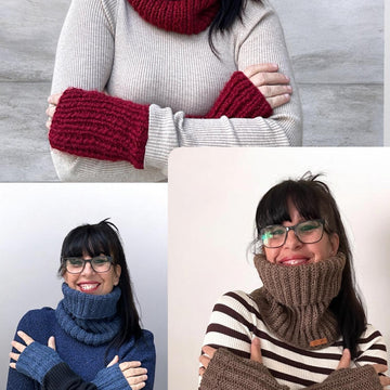 Cowl / Neckwarmer and Fingerless Gloves Set